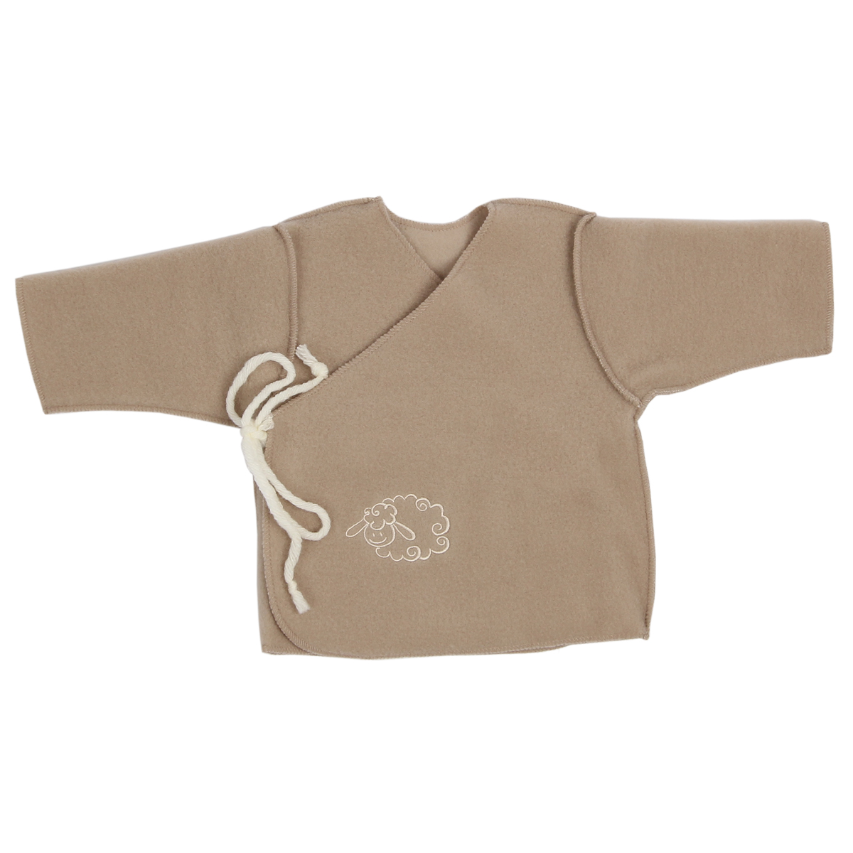 Omlottröja med knytband, beige