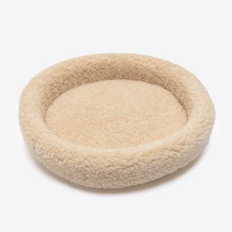 Hund-, Kattbädd i ull, beige
