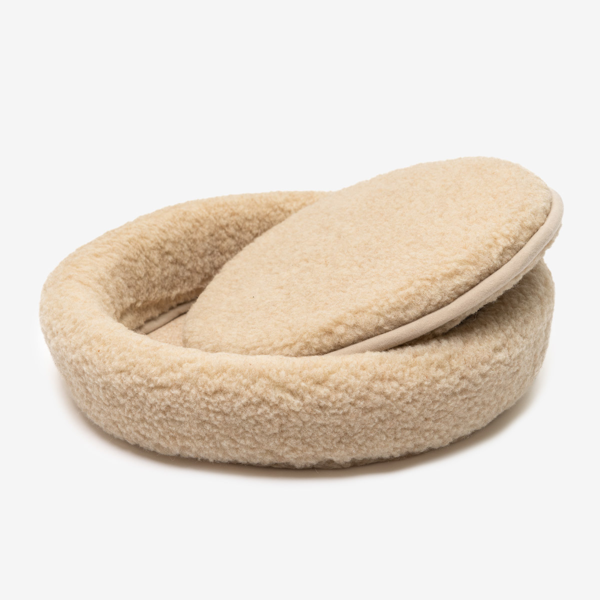 Hund-, Kattbädd i ull, beige - Bild 4