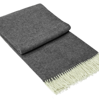 Ullpläd MELINA, mörk grå
