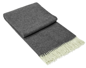 Ullpläd MELINA, mörk grå