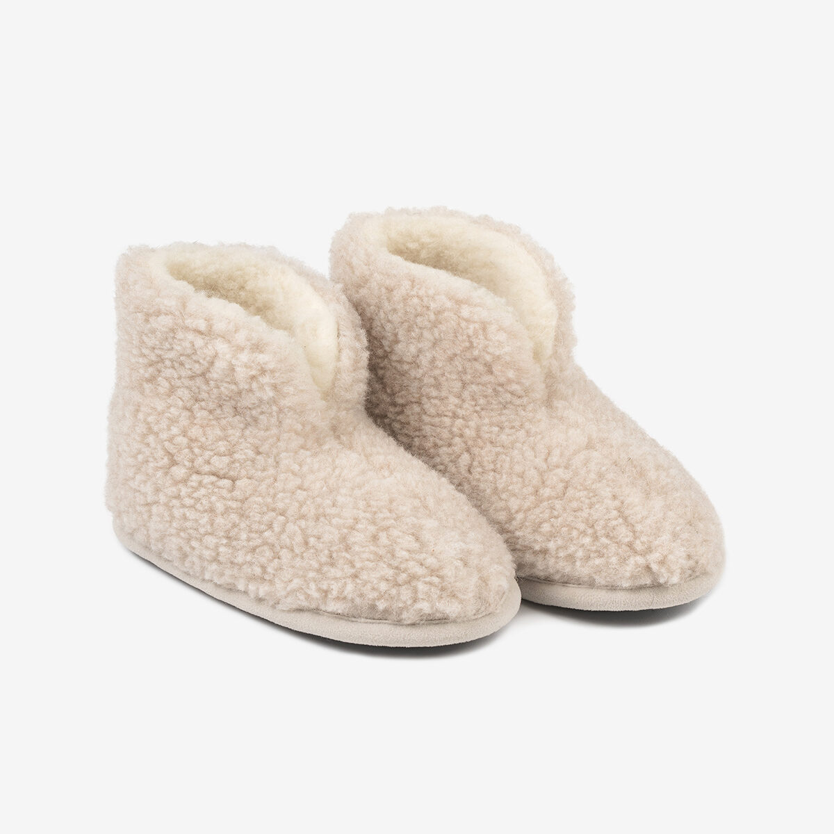 Ulltofflor höga MERINO beige