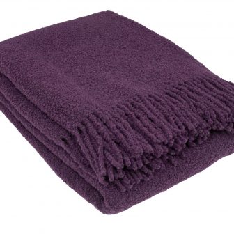 Ullpläd BOUCLE, plommonlila