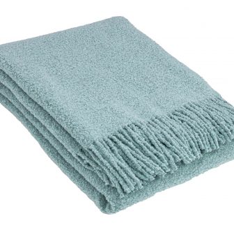 Ullpläd BOUCLE, ljus blå