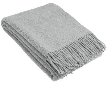 Ullpläd BOUCLE, ljus grå