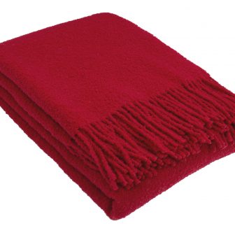 Ullpläd BOUCLE, röd
