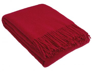 Ullpläd BOUCLE, röd