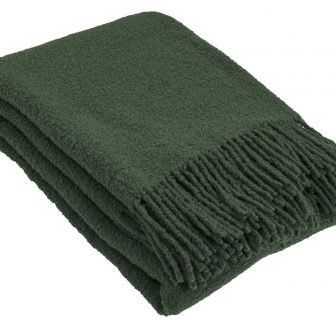 Ullpläd BOUCLE, olivgrön
