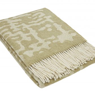 Ullpläd LABYRINT, mellanmörk beige