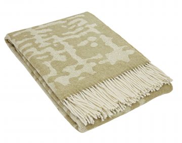 Ullpläd LABYRINT, mellanmörk beige