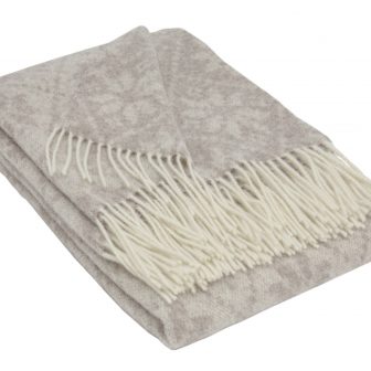 Ullpläd BLOMMOR, beige
