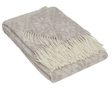 Ullpläd BLOMMOR, beige