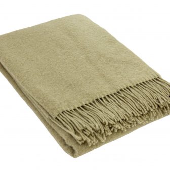 Ullpläd, mellanmörk beige