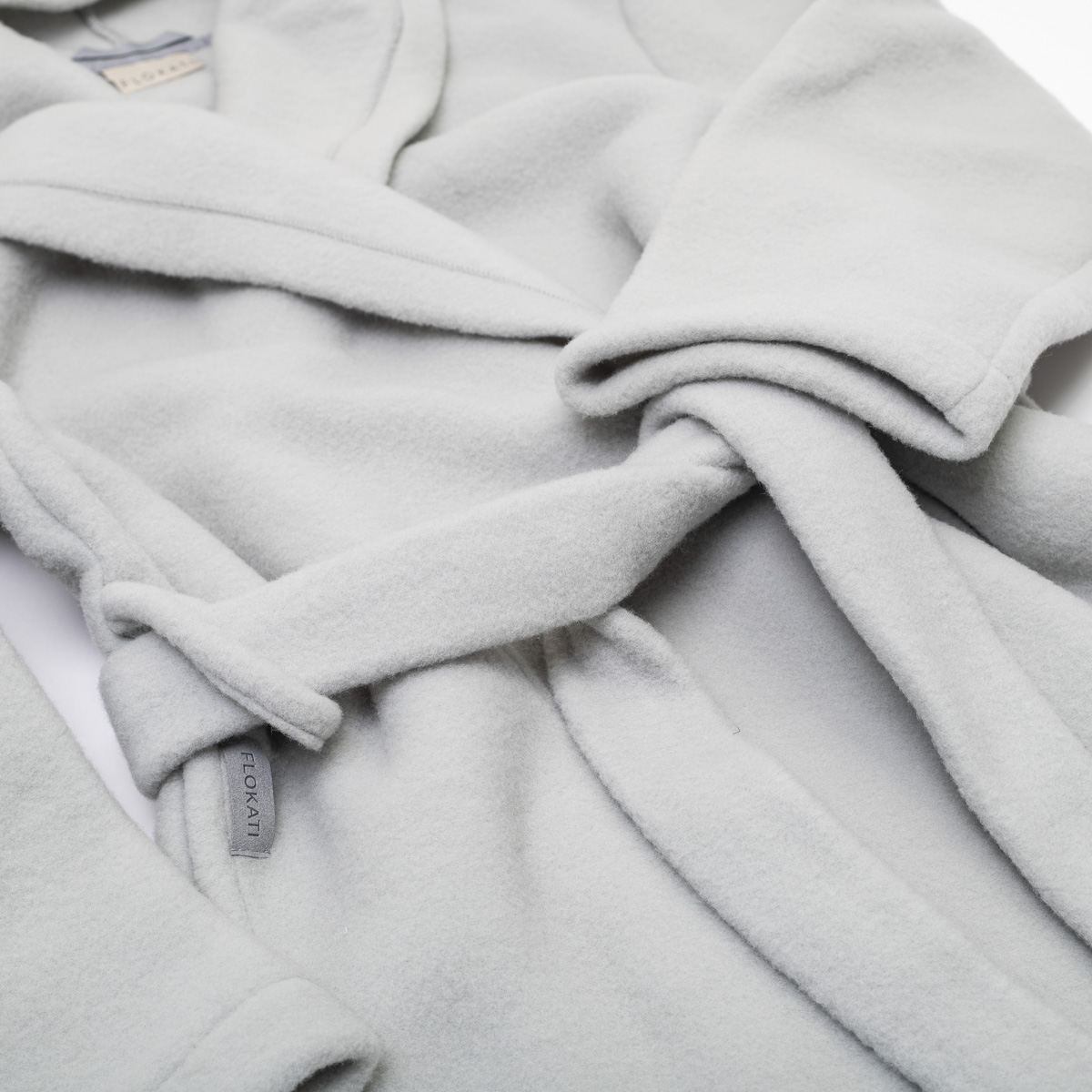 Morgonrock i merinoull KORAL, grå - Bild 4