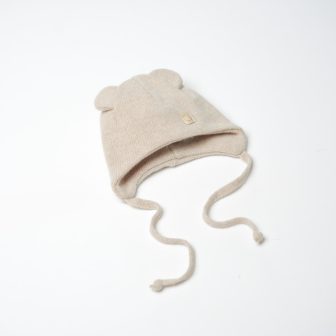 Mössa stickad, beige - 40 cm (0-3 mån)